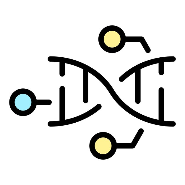 Vettore icona della catena di dna contorno della catena dna vettoriale icona del colore piatto isolato