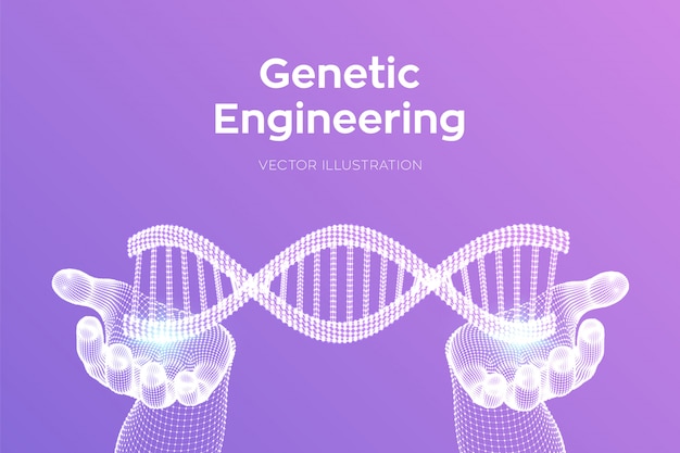 Dna-codevolgorde op handenachtergrond