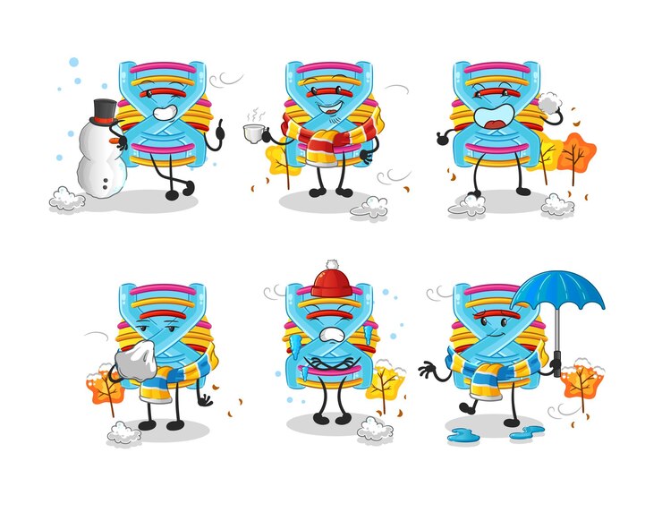 Vector dna in cold weather character mascot vector