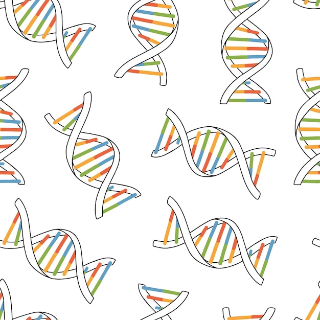 DNA DAY seamless pattern. April 25. Vector Design.