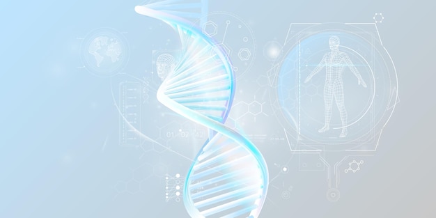 Dna 이중 나선 및 인간 연구 인포 그래픽 데이터