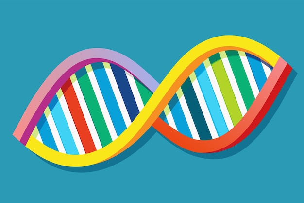 A DNA double helix icon with vibrant colors representing different genetic traits symbolizing diversity