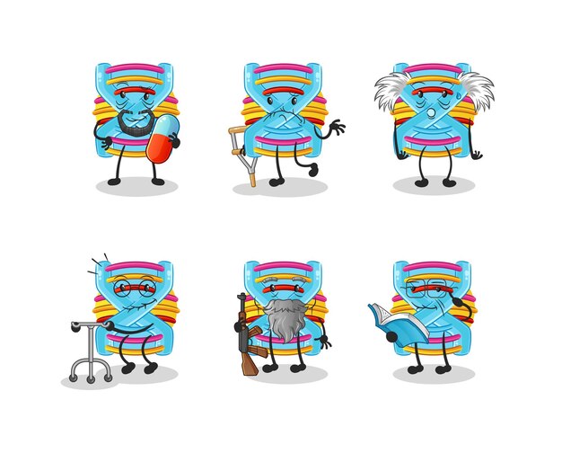 Vector dna elderly character cartoon mascot vector