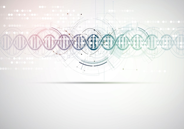 DNA en medische en technische achtergrond. futuristische molecuulstructuur presentatie