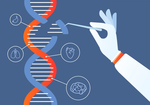 Vector dna engineering illustration