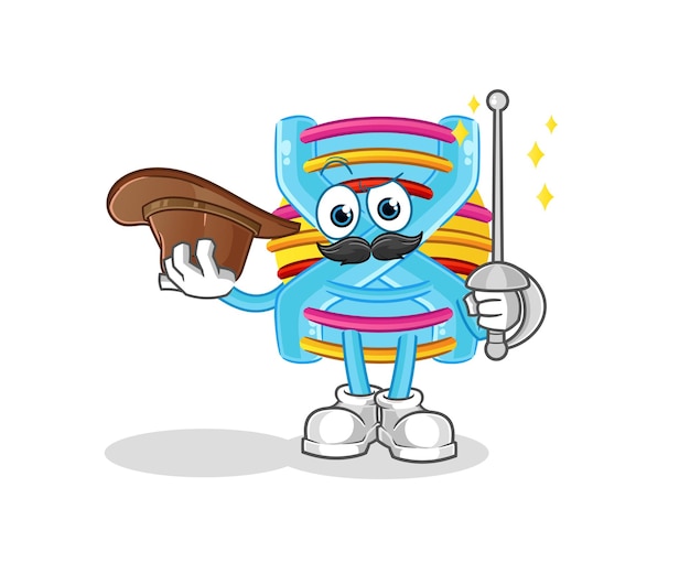 DNA fencer character cartoon mascot vector