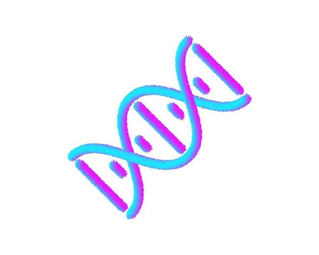 Dna lanuginoso icona vectorfur moderno 3d evoluzione della vita segno isolato business internet concept trendy vettore biologia gene simbolo per sito web design web logo cromosoma illustrazione