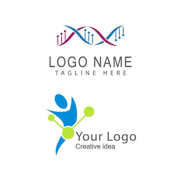 Dna-gen logo template vector symbool illustratie