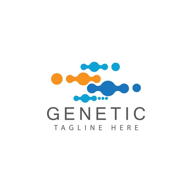 Vector dna gene logo template vector symbol illustration