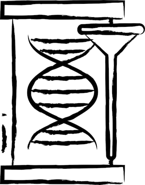 Векторная иллюстрация ДНК, нарисованная вручную