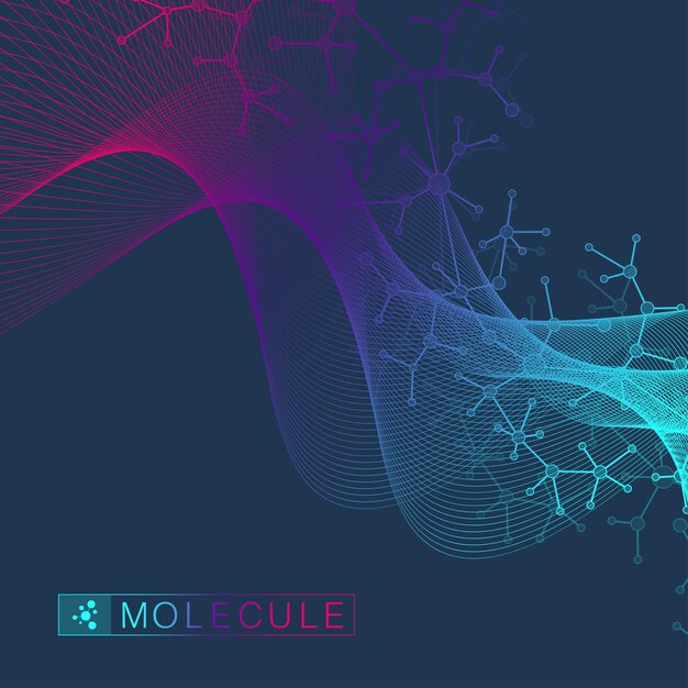 ベクトル dna ヘリックス (dnaヘリックス) dna ストレンド 分子 または 原子 ニューロン 科学や医学の背景のための抽象的な構造