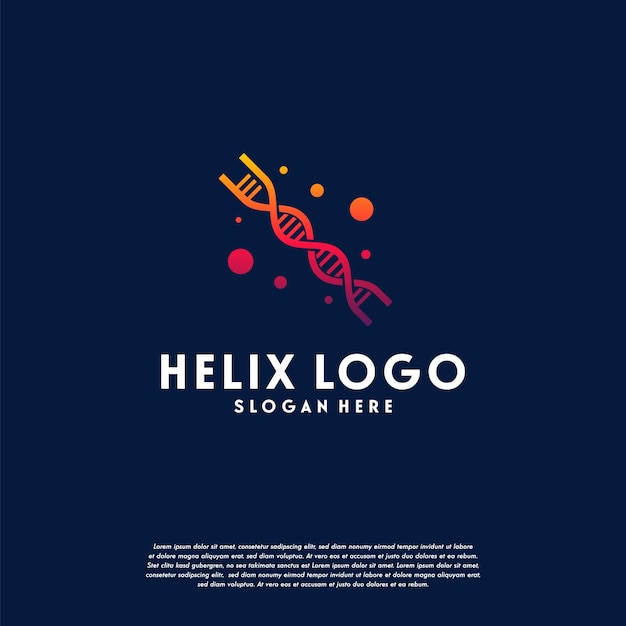 Modello di disegni del logo dna helix, simbolo del logo genetico moderno, icona del simbolo del logo