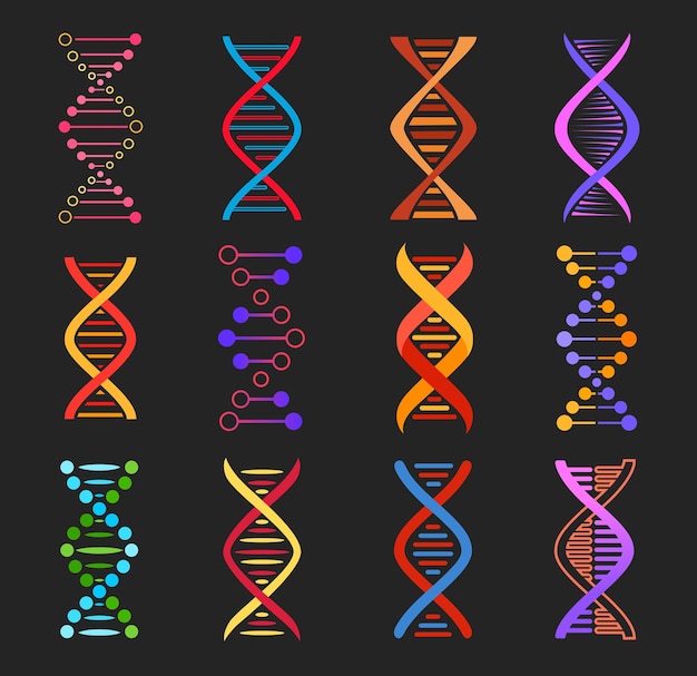 遺伝学医学の dna らせんのベクトルのアイコン