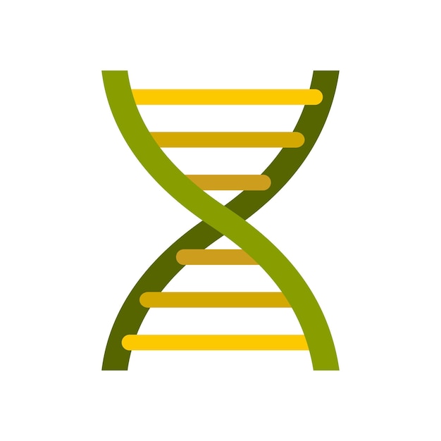 白い背景にフラット スタイルの DNA アイコン