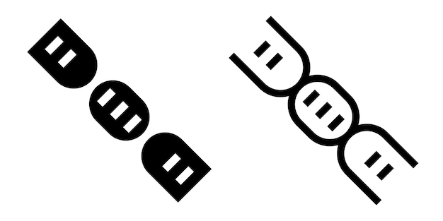 ベクトル 透明な背景に隔離されたグリフとラインスタイルの dna アイコン記号またはシンボル