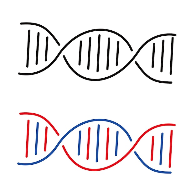 Векторная иллюстрация значка ДНК знак и символ генетической структуры человека