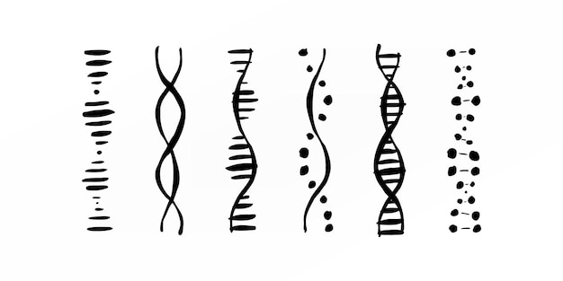 Vector dna icons set simple illustration