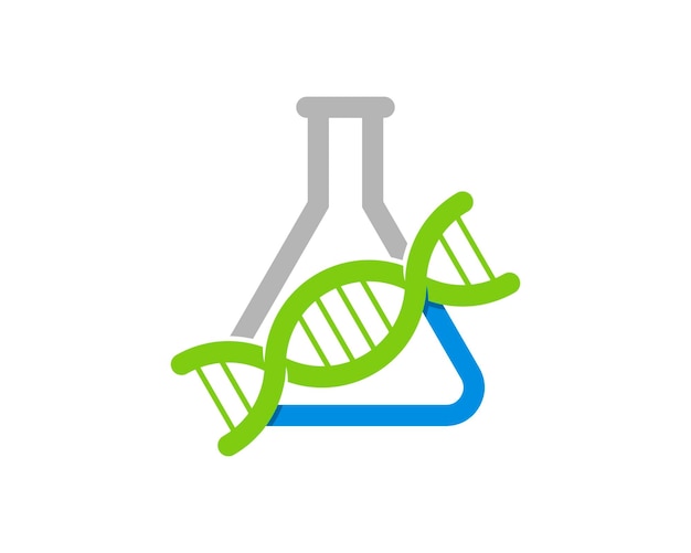 Vettore logo di ricerca del laboratorio del dna