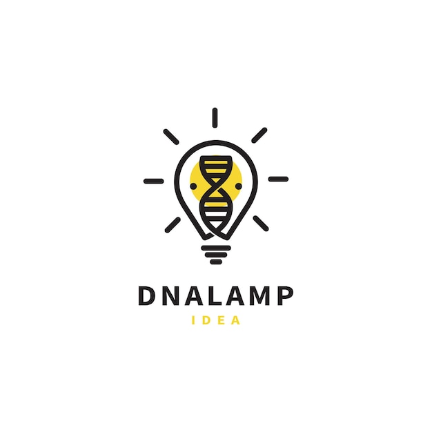 DNA-lamp denk idee logo-ontwerp