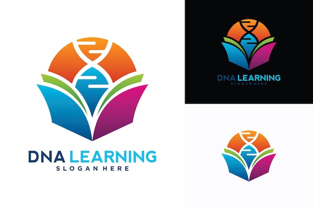 Vector dna learning logo design template