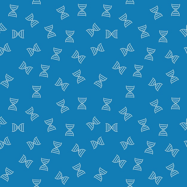 DNA lineair vector blauw naadloos patroon