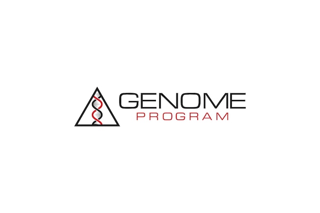 Vector dna logo deoxyribonucleic acid genetic human molecular genome program biological technologies