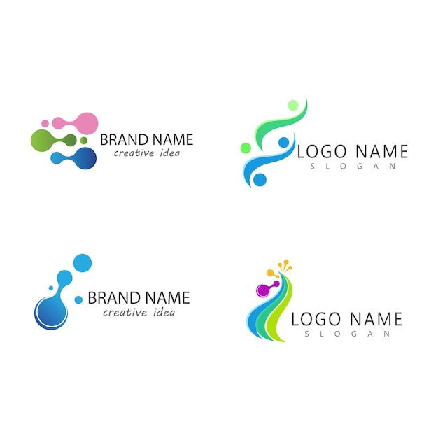 DNA logo illustration vector template