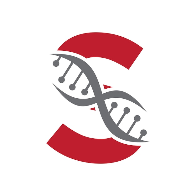 DNA-logo op letter S Vector-sjabloon voor gezondheidszorgsymbool