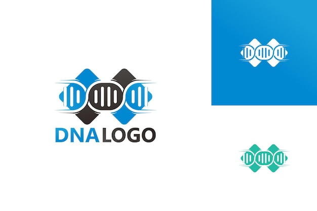 Dna logo template design vettoriale, emblema, concetto di design, simbolo creativo, icona