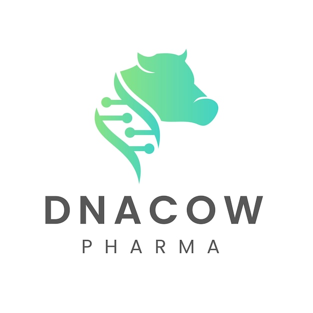 DNA Logo Templates Genetics Vector DesignDNA Inspiration Cow Science and Medicine Illustration