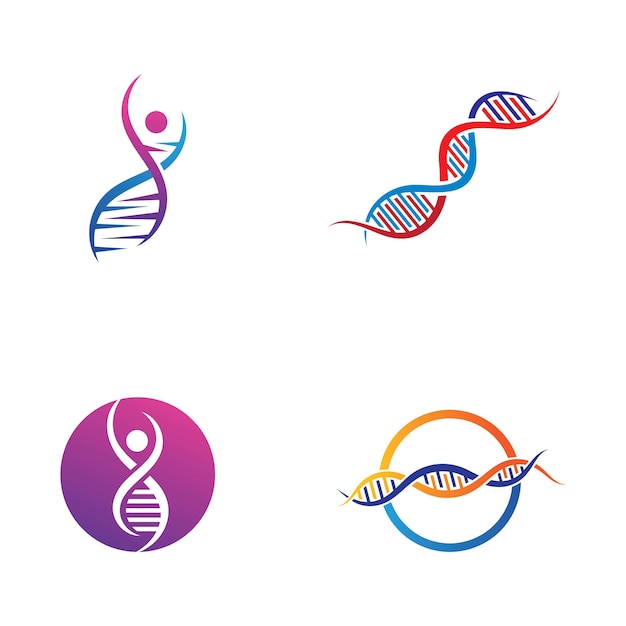 Disegno del modello di illustrazione vettoriale del logo del dna