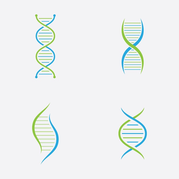 Dna logo vector medical icon