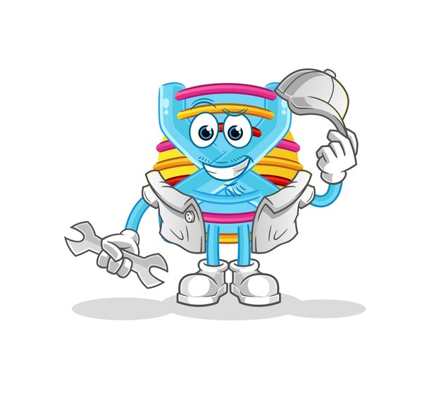 Dna mechanic cartoon cartoon mascot vector