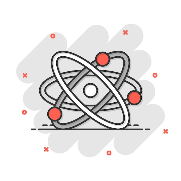 Иконка молекулы днк в комическом стиле атомная векторная иллюстрация на белом изолированном фоне молекулярная спираль всплеск эффект знак бизнес-концепция