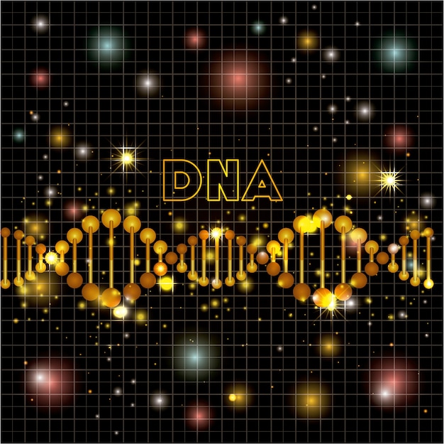 Molecola del dna sulla linea modello dorato