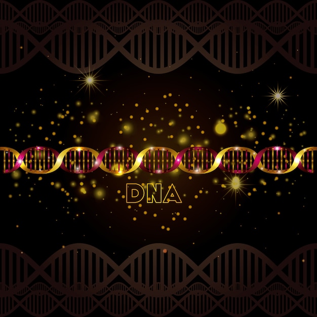 Molecola del dna sulla linea modello dorato