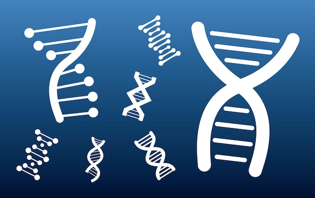 Dna-moleculen patroon set pictogrammen