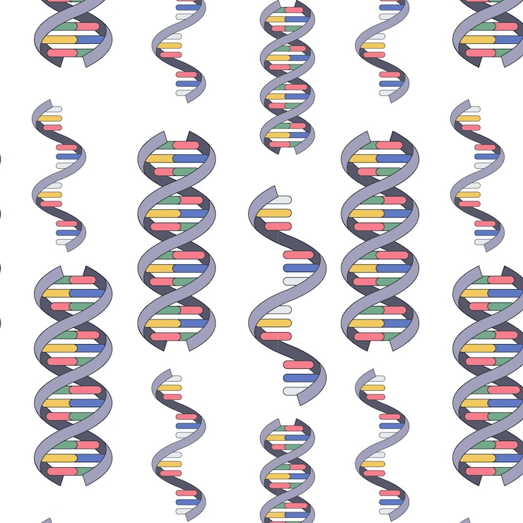 Vector dna-patroon medische banner medische achtergrond dna naadloze achtergrond medische achtergrund medische