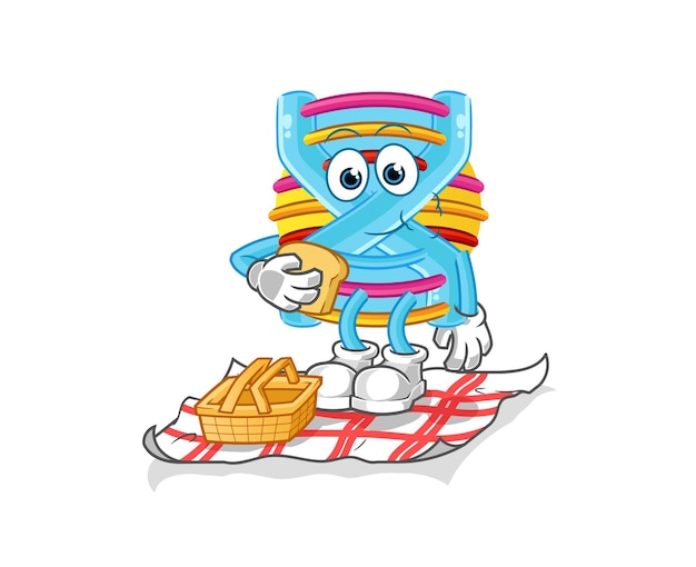 DNA on a picnic cartoon. cartoon mascot vector