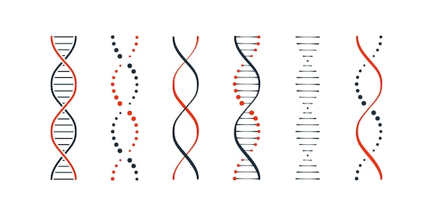 DNA-pictogrammen instellen eenvoudige illustratie