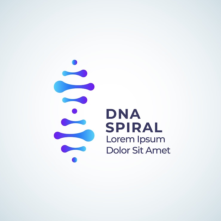 Vector dna spiral abstract  sign, symbol or logo template.