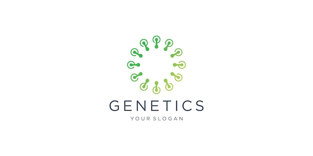 Dna spiral logo design template icon for science technology with gradient color