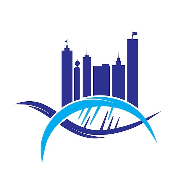 DNA stad vector logo ontwerp