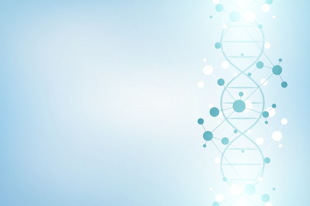 DNA strand and molecular structure. Genetic engineering or laboratory research