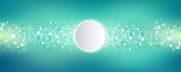 Vector dna strand and molecular structure. genetic engineering or laboratory research