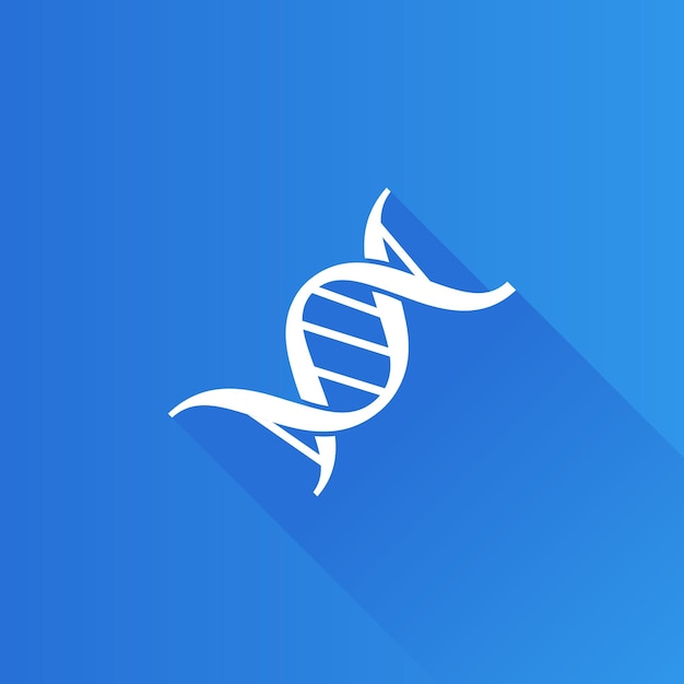 Dna strands flat color icon long shadow vector illustration