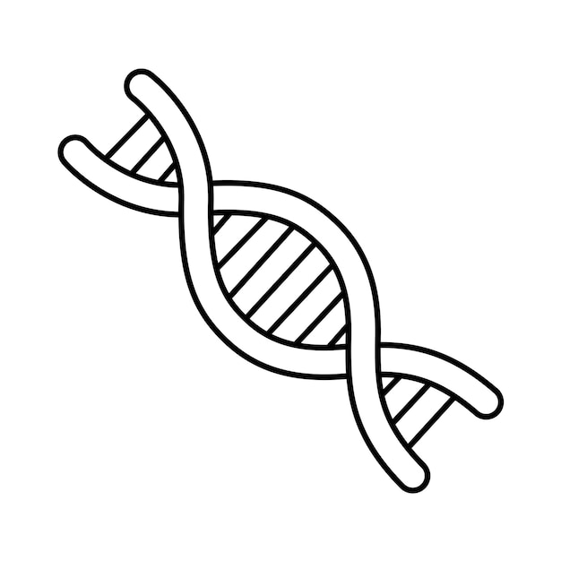 DNA 構造アイコン シンプルブラックライン