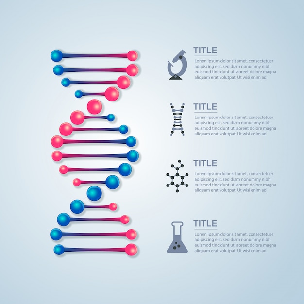 Dna structure and science element for infographic template