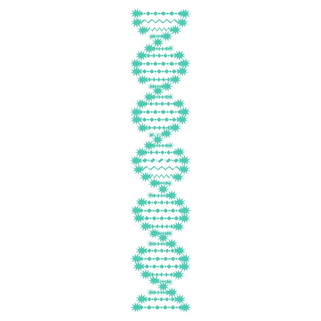 DNA-symboolstreng Geïsoleerd op witte achtergrond