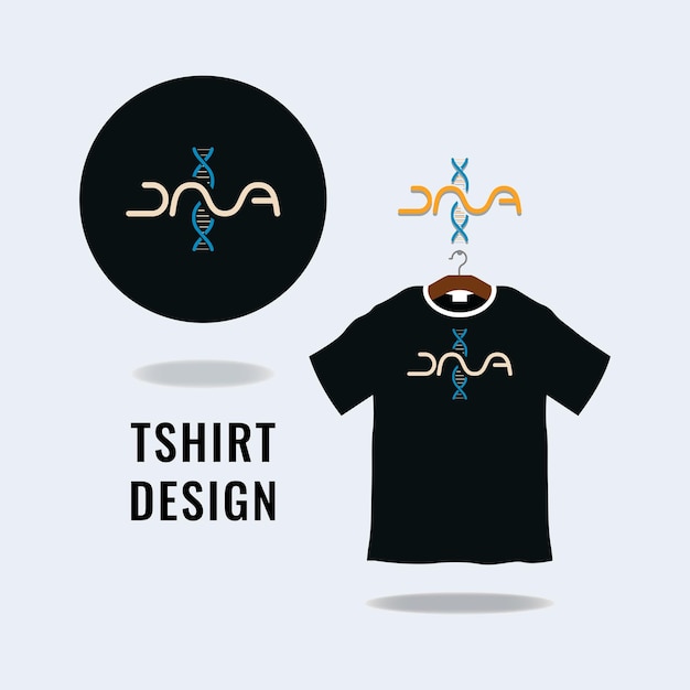 Illustrazione di vettore di progettazione grafica della maglietta del DNA